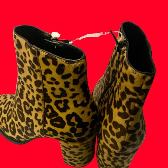 Steve Madden Jazie Cow Hair Animal Print Ladies Booties Size 8M - Picture 4 of 5